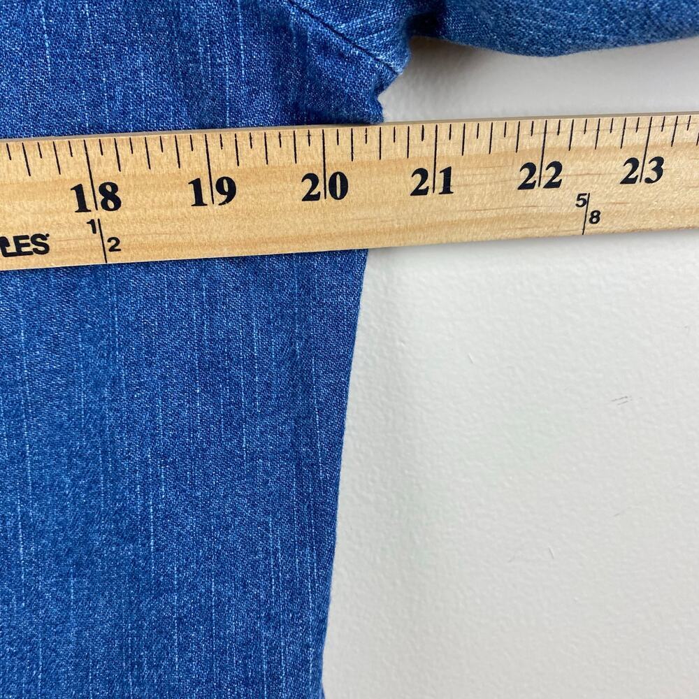 Christopher & Banks Denim Utility Jacket Womens P/M Grunge Utility Cargo Western - Picture 10 of 10